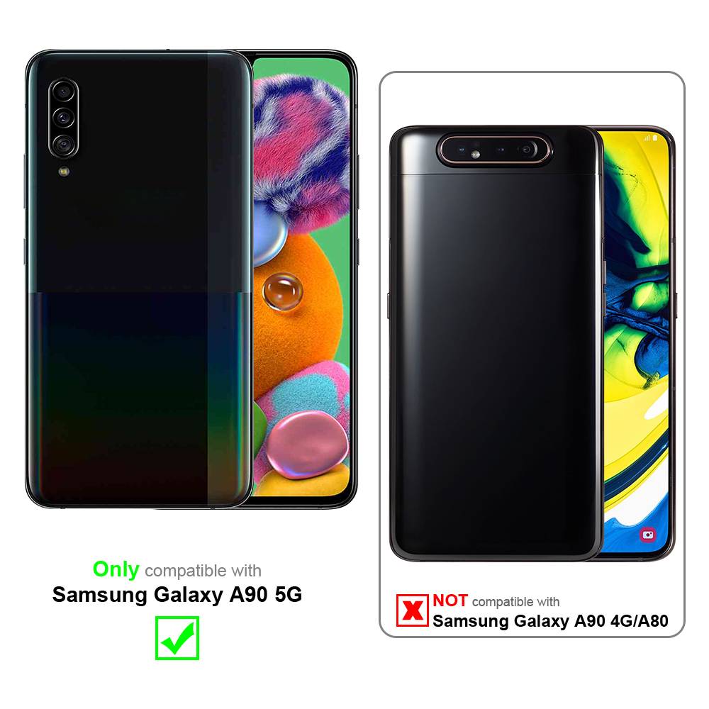 Cadorabo 3x Panzer Folie für Samsung Galaxy A90 5G Schutzfolie in natur Folie Tempered Display-Schutzglas