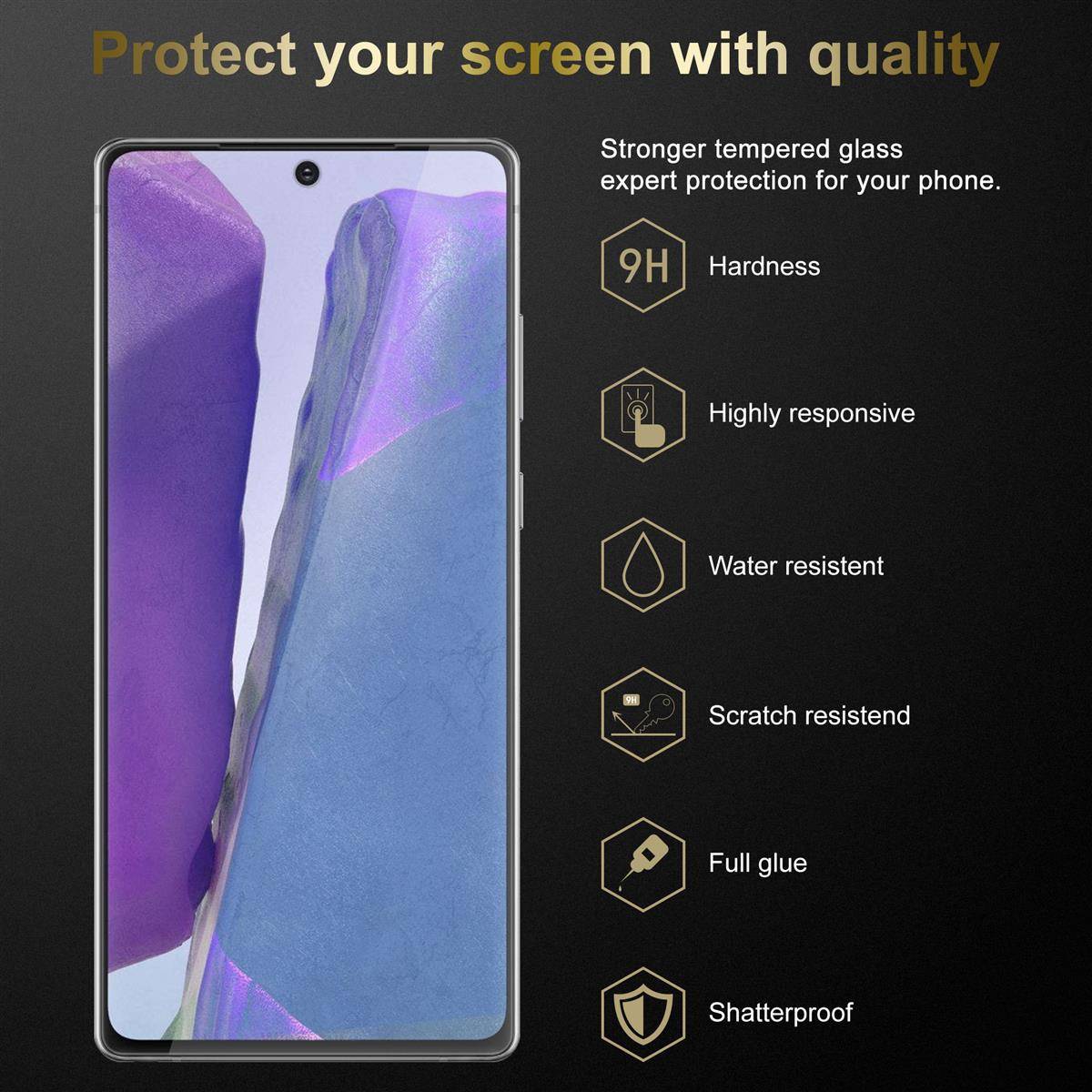 Cadorabo Panzer Folie für Samsung Galaxy NOTE 20 Schutzfolie in natur Gehärtetes Tempered Display-Schutzglas