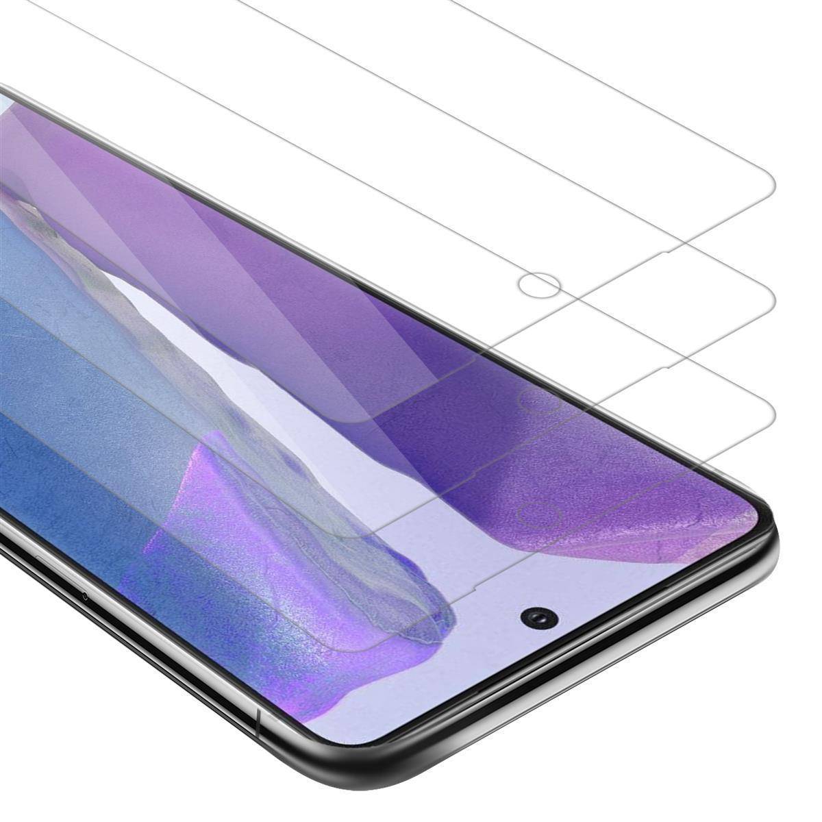 Cadorabo 3x Panzer Folie für Samsung Galaxy NOTE 20 Schutzfolie in natur Folie Tempered Display-Schutzglas