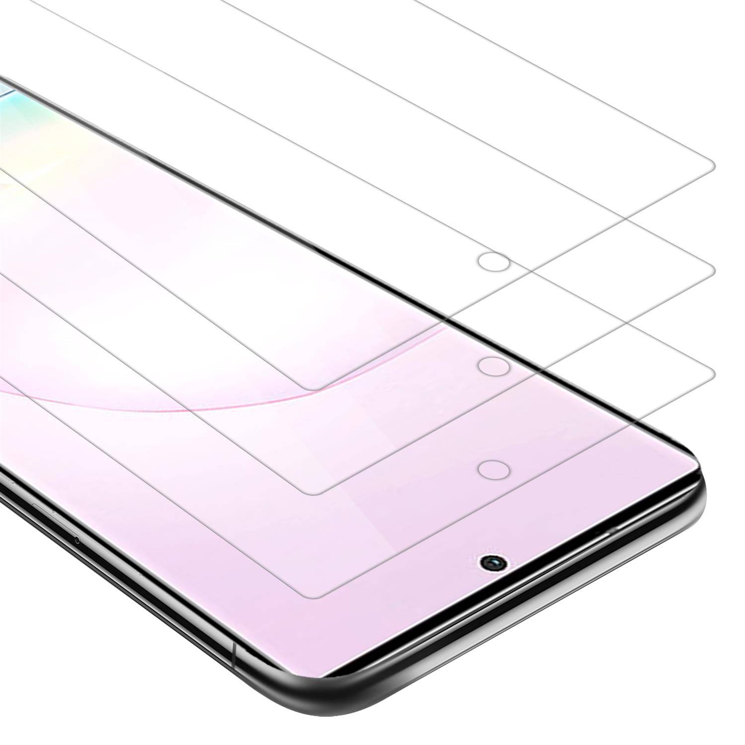 Cadorabo 3x Panzer Folie für Samsung Galaxy NOTE 20 PLUS Schutzfolie in natur Folie Tempered Display-Schutzglas