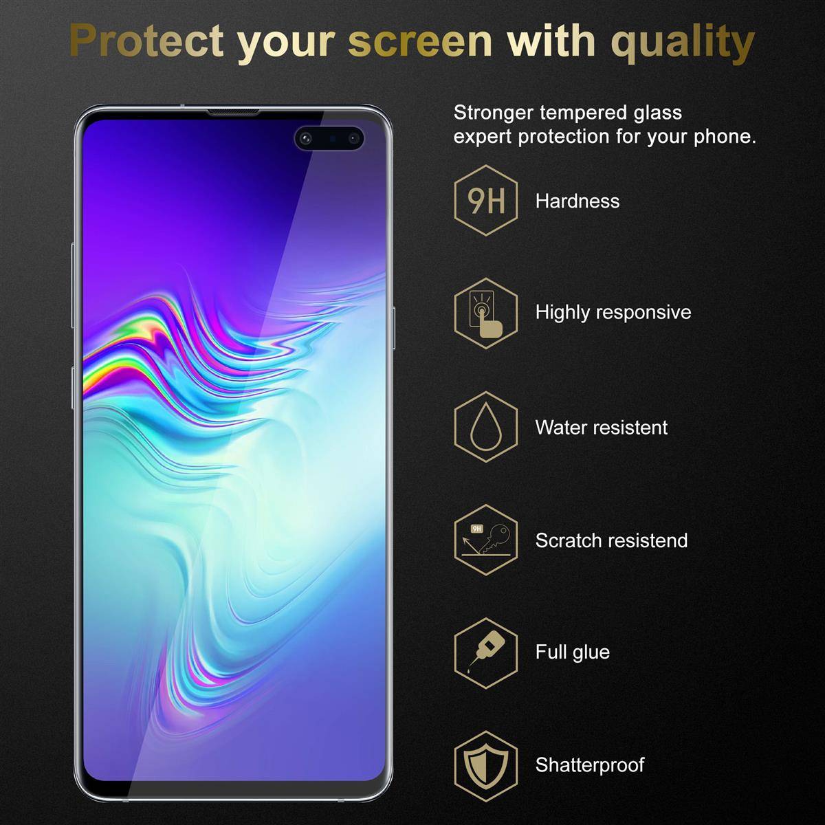 Cadorabo Panzer Folie für Samsung Galaxy S10 5G Schutzfolie in natur Gehärtetes Tempered Display-Schutzglas