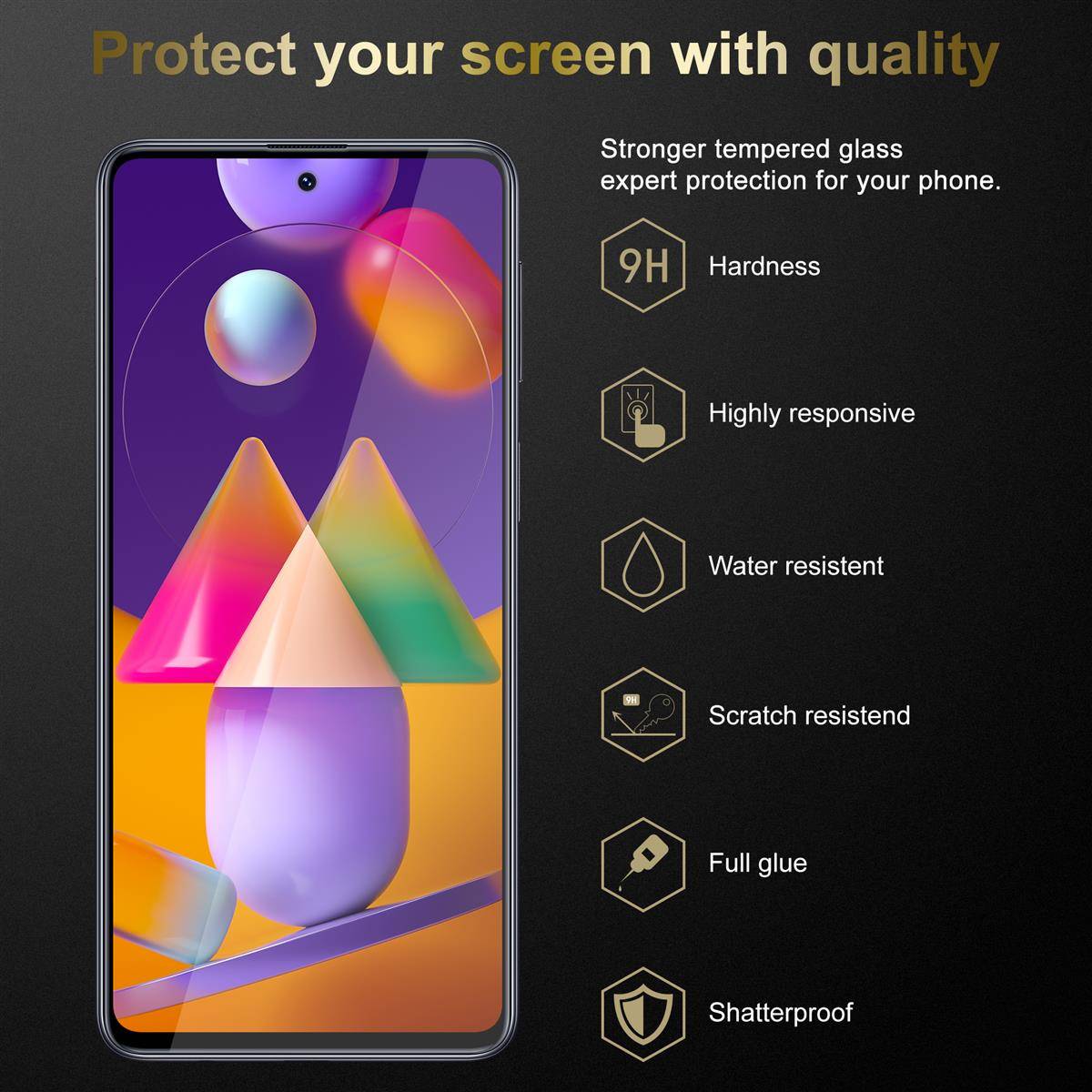 Cadorabo 3x Panzer Folie für Samsung Galaxy M31s Schutzfolie in natur Folie Tempered Display-Schutzglas