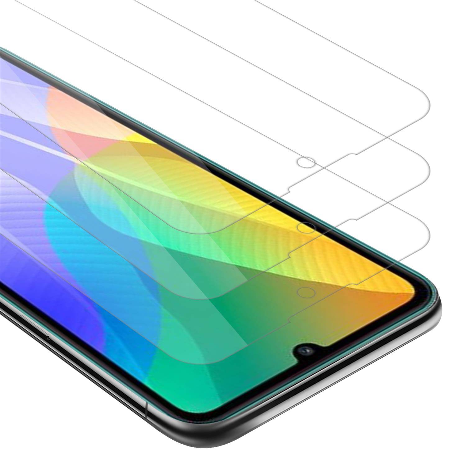 Cadorabo 3x Panzer Folie für Huawei Y6P Schutzfolie in natur Folie Tempered Display-Schutzglas