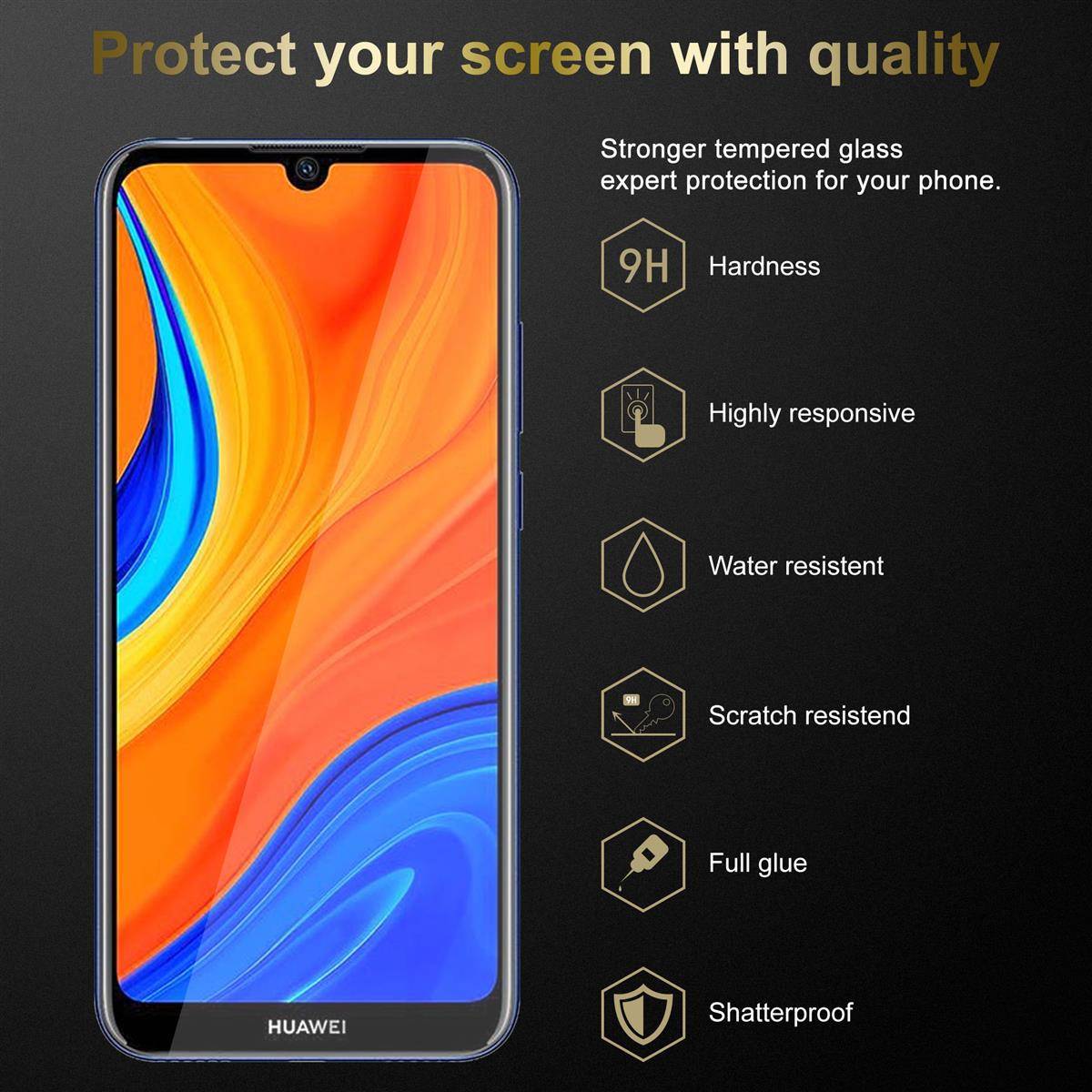 Cadorabo Panzer Folie für Huawei Y6S Schutzfolie in natur Gehärtetes Tempered Display-Schutzglas