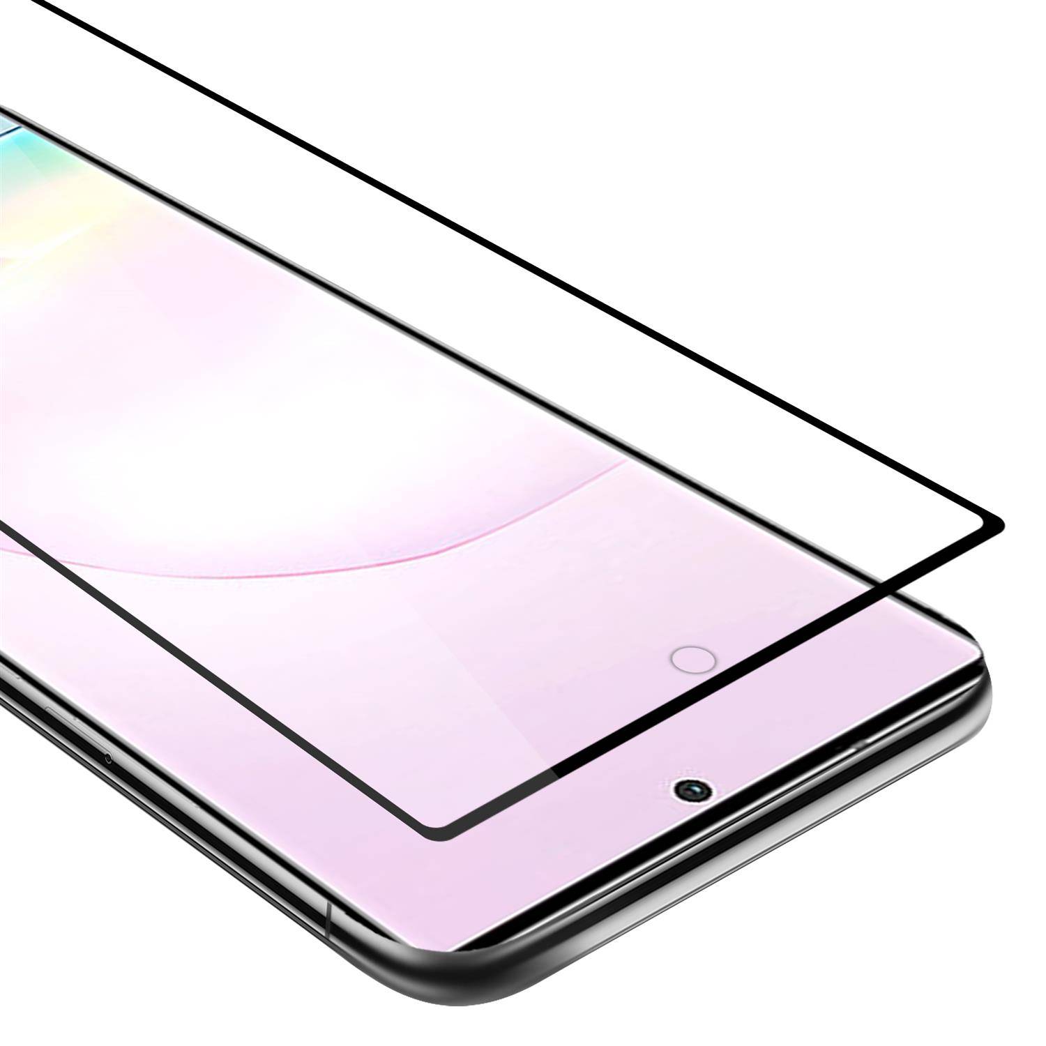 Cadorabo Panzerfolie für Samsung Galaxy NOTE 20 PLUS Schutzfolie in Schwarz Vollbild Folie Tempered Display Schutzglas