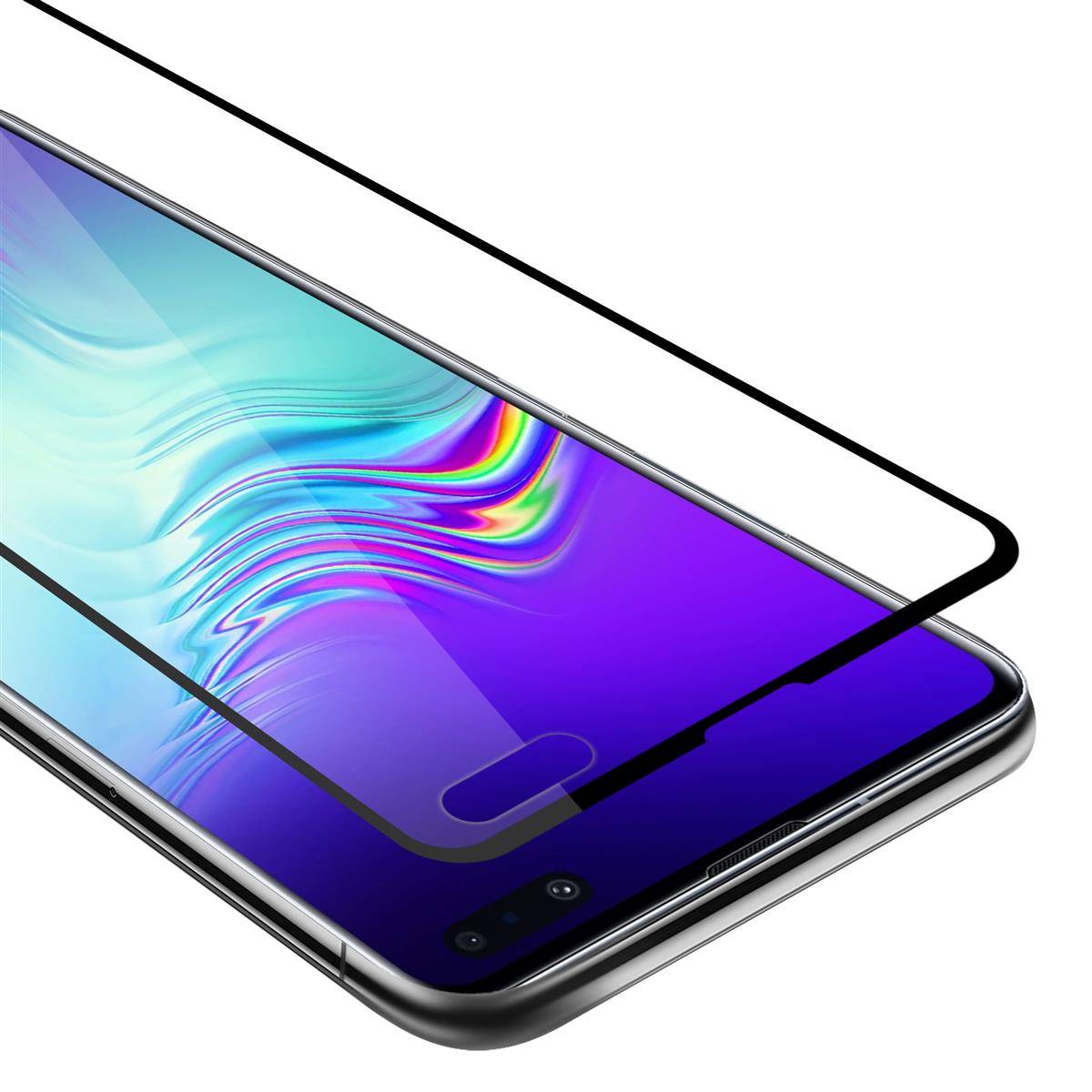 Cadorabo Panzerfolie für Samsung Galaxy S10 5G Schutzfolie in Schwarz Vollbild Folie Tempered Display Schutzglas