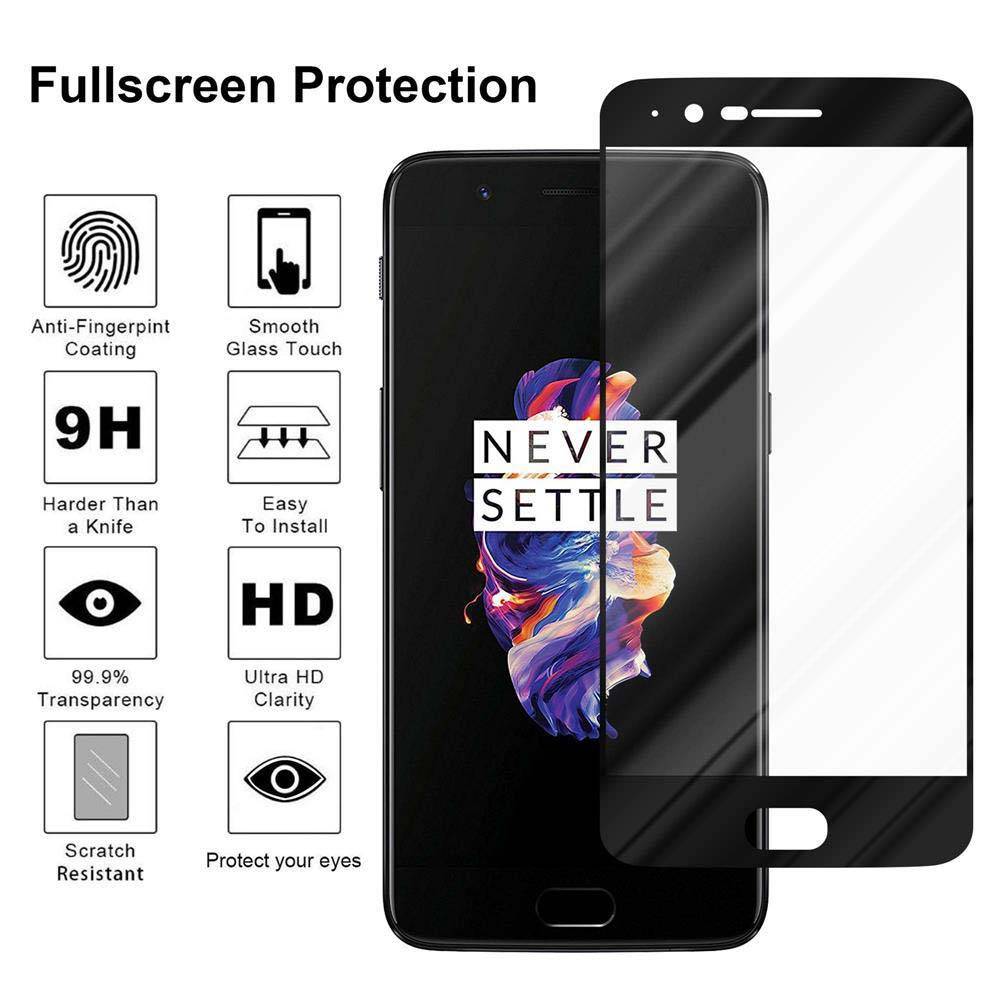 Cadorabo Panzerfolie für OnePlus 5 Schutzfolie in Vollbild Folie Tempered Display Schutzglas