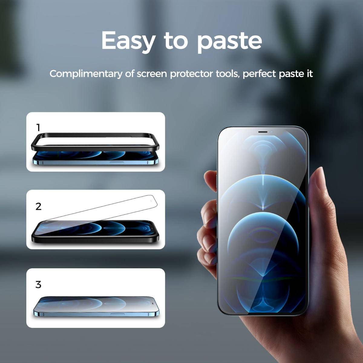 Apple iPhone 12 Mini Case Friendly Panzer Display Schutz Joyroom JR-PF841 2.5D Hart Glas