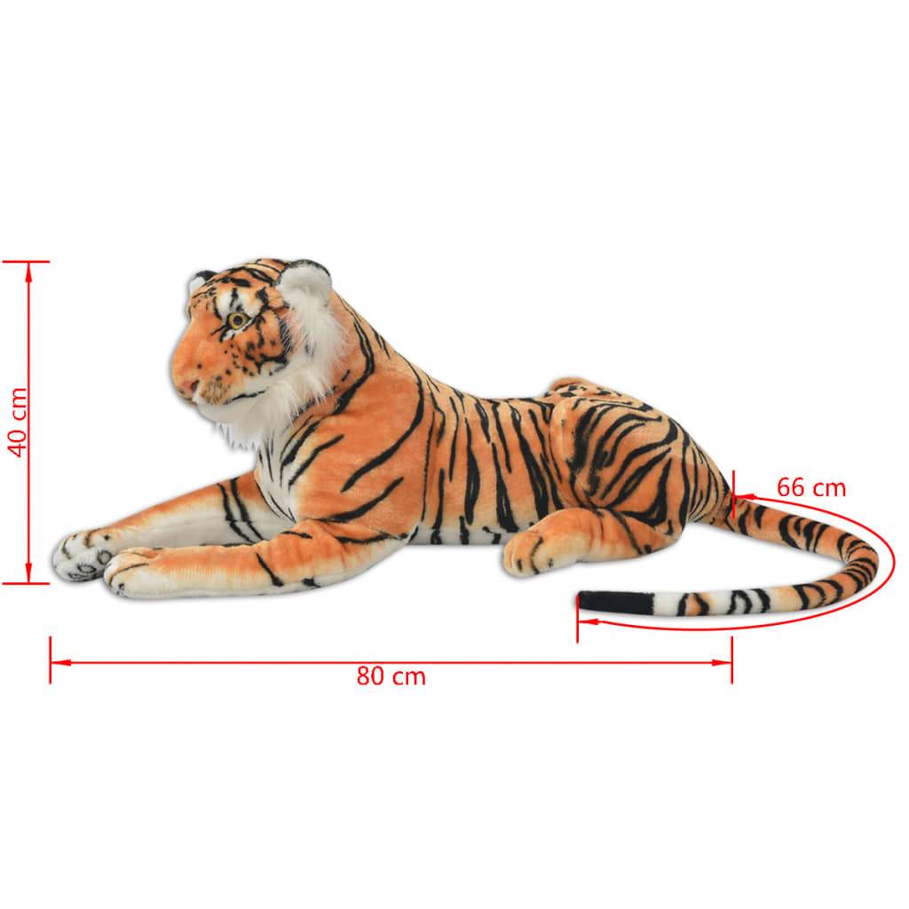 vidaXL Tiger Kuscheltier Plüsch Braun XXL