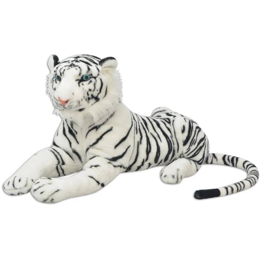 vidaXL Tiger Plüschtier Weiß XXL
