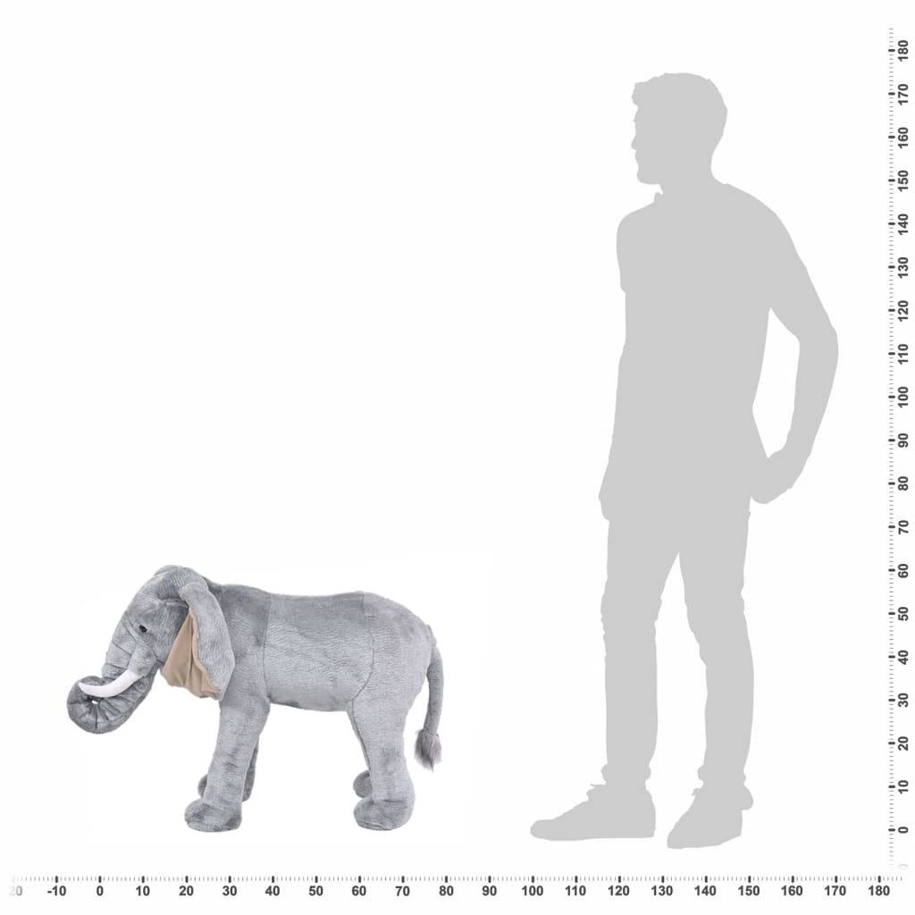 vidaXL Plüschtier Elefant Stehend Plüsch Grau XXL