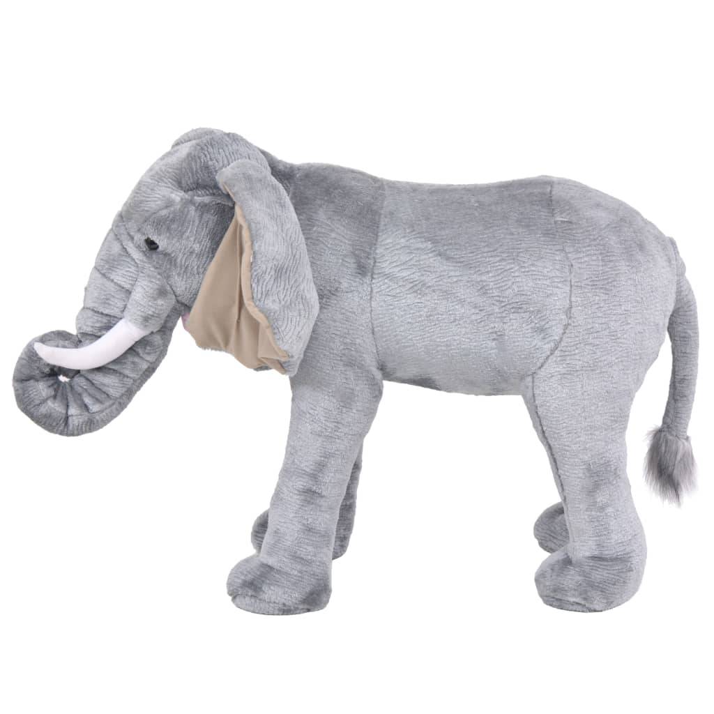 vidaXL Plüschtier Elefant Stehend Plüsch Grau XXL