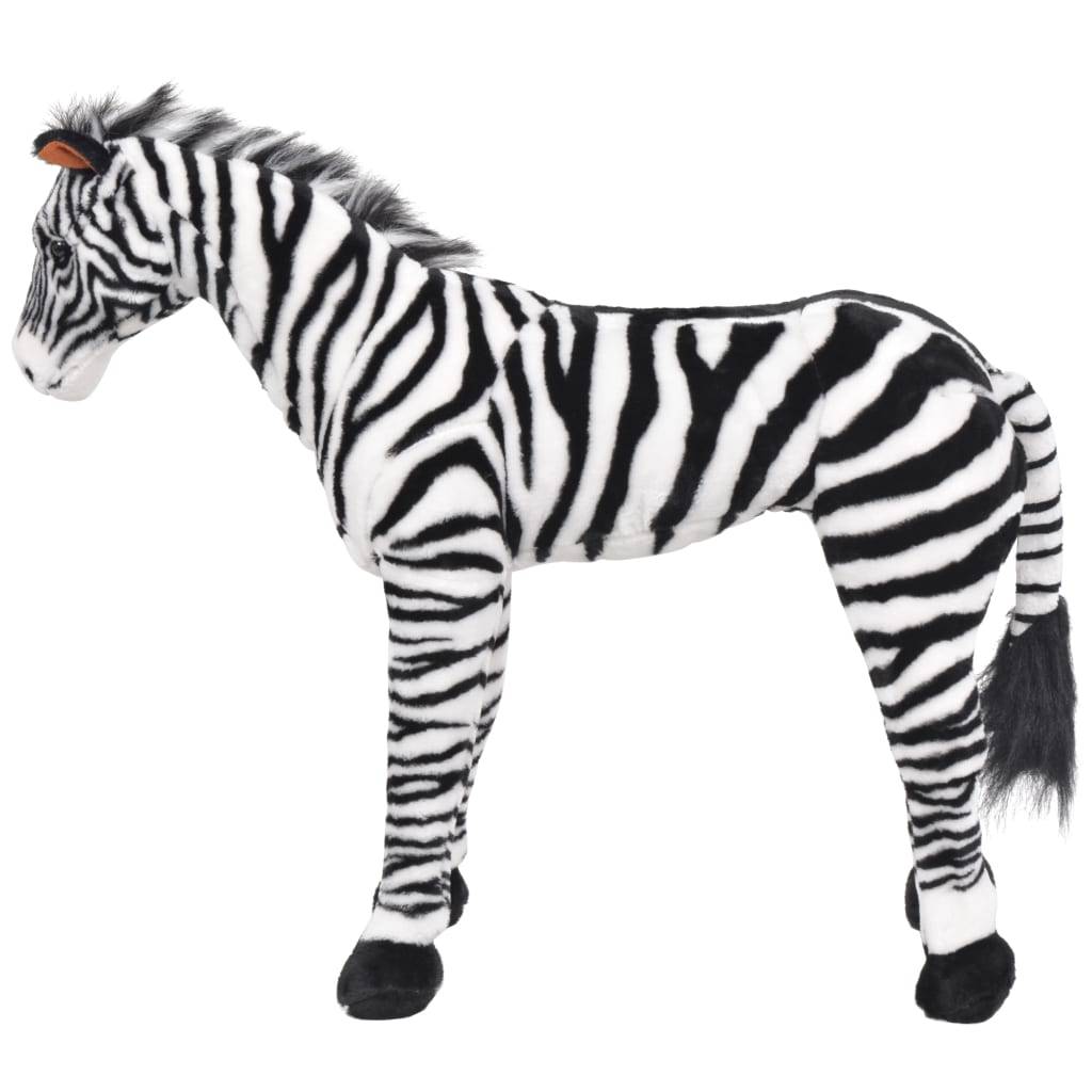 vidaXL Plüschtier Zebra Stehend Plüsch Schwarz und Weiß XXL