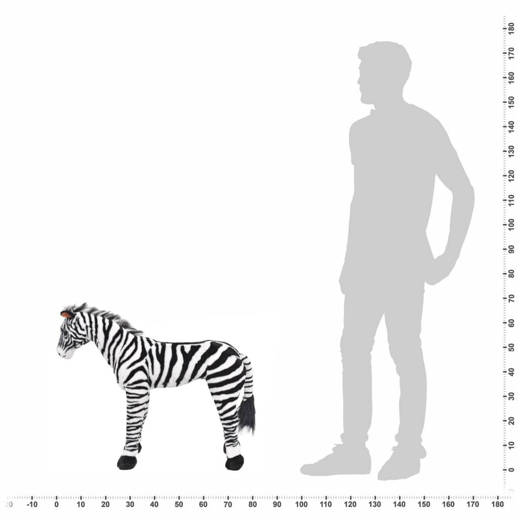 vidaXL Plüschtier Zebra Stehend Plüsch Schwarz und Weiß XXL