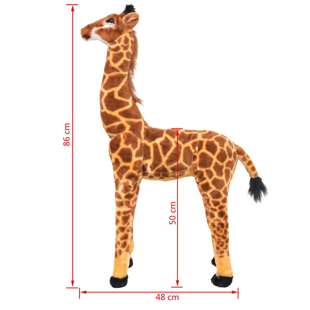 vidaXL Plüschtier Giraffe Stehend Plüsch Braun und Gelb XXL