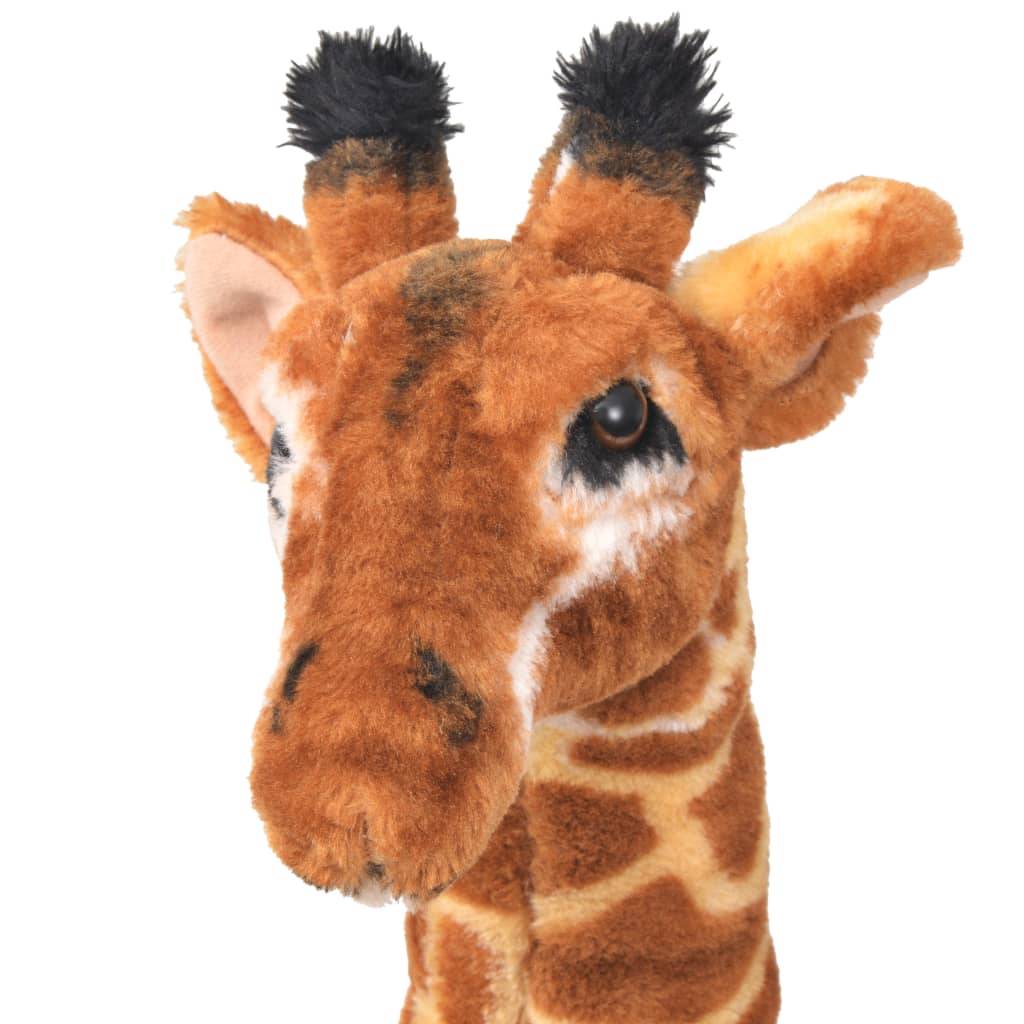 vidaXL Plüschtier Giraffe Stehend Plüsch Braun und Gelb XXL