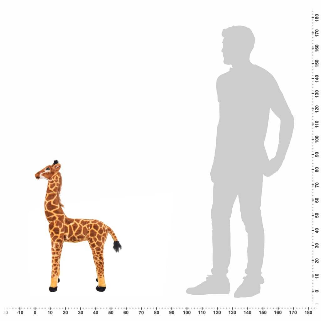 vidaXL Plüschtier Giraffe Stehend Plüsch Braun und Gelb XXL