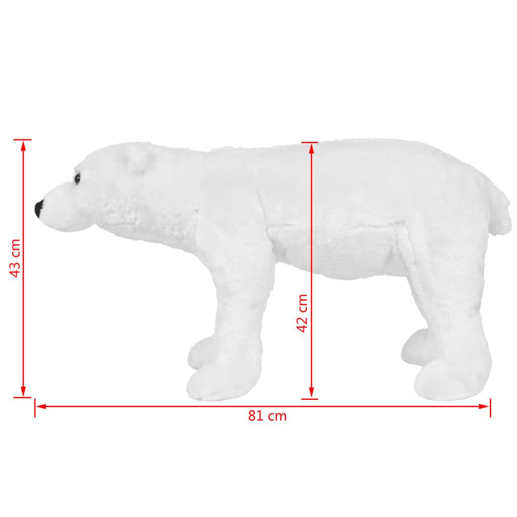 vidaXL Plüschtier Eisbär Stehend Plüsch Weiß XXL