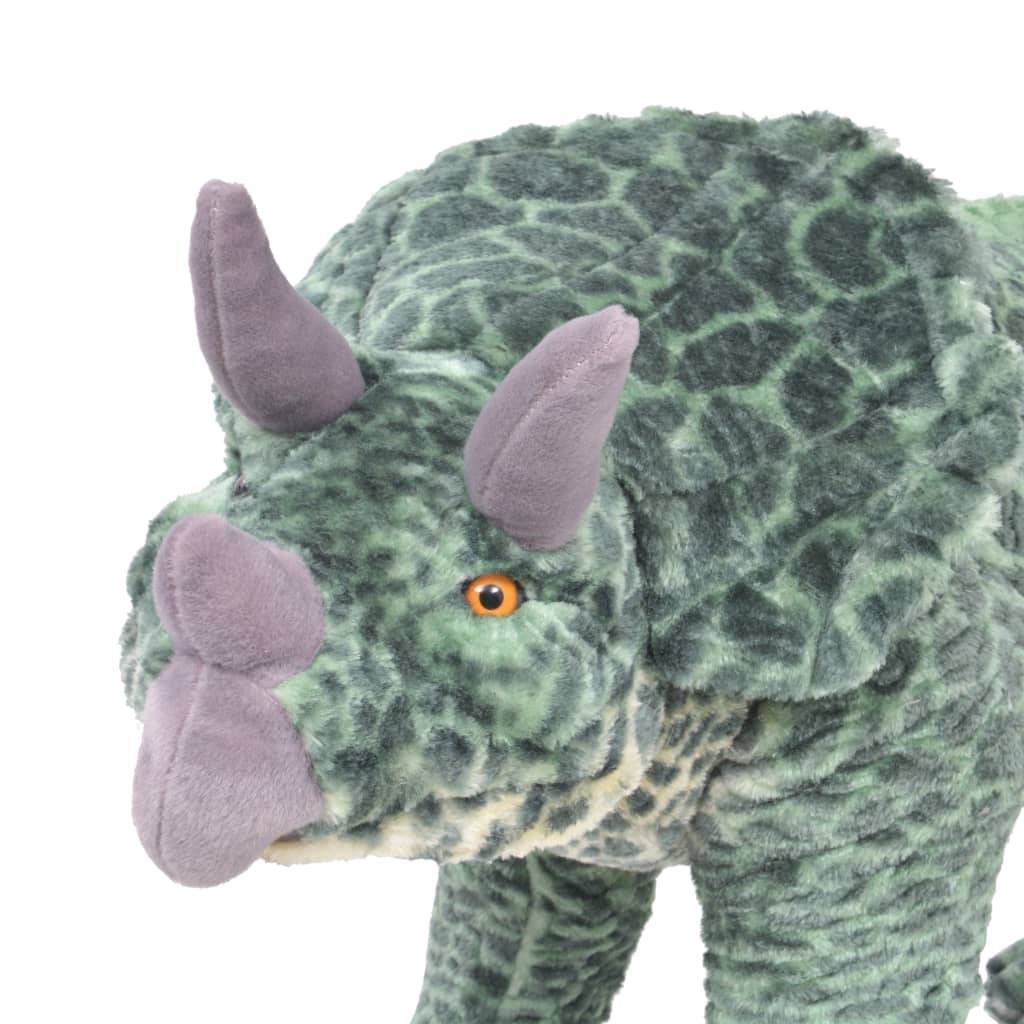vidaXL Plüschtier Triceratops Stehend Plüsch Grün XXL