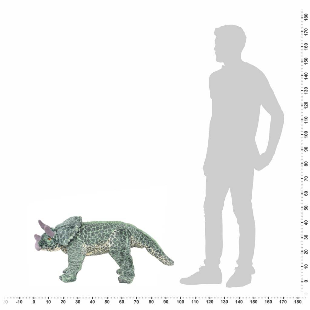 vidaXL Plüschtier Triceratops Stehend Plüsch Grün XXL