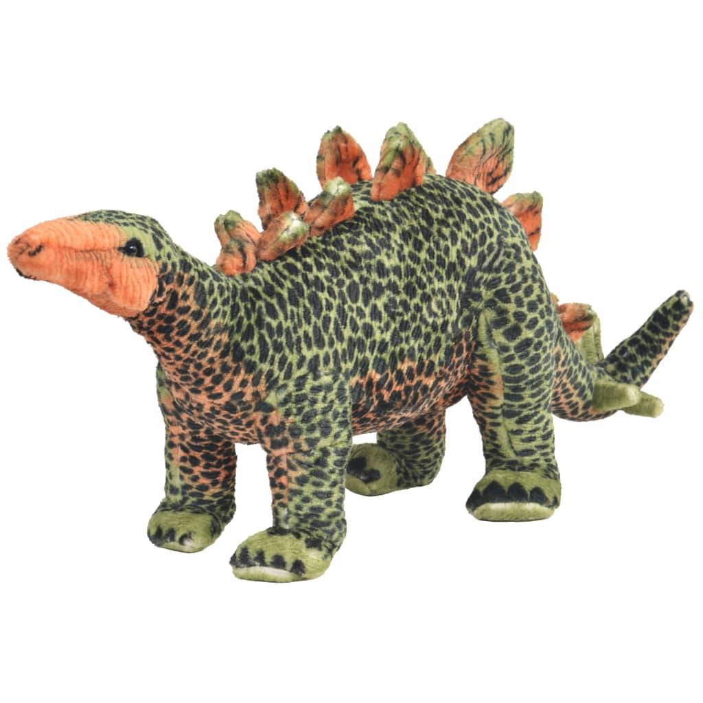 vidaXL Plüschtier Stegosaurus Stehend Plüsch Grün und Orange XXL