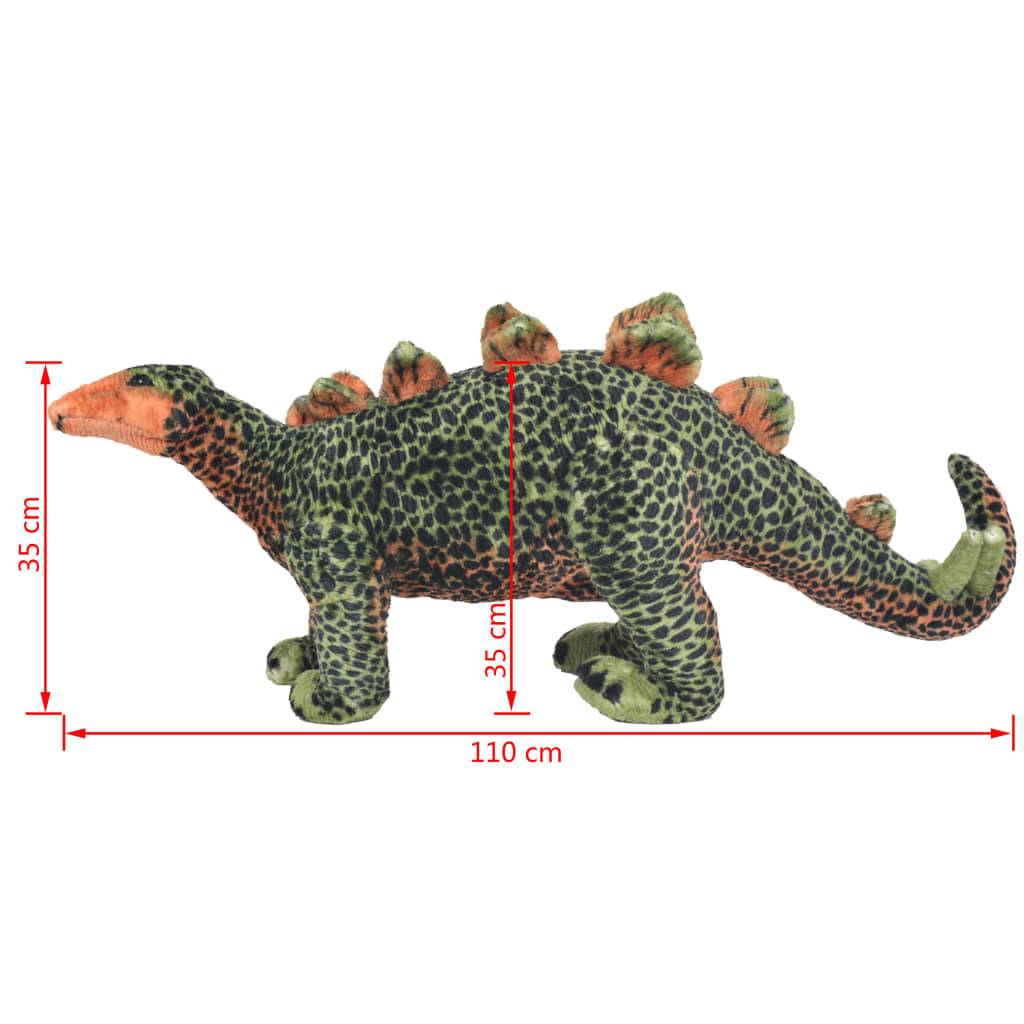 vidaXL Plüschtier Stegosaurus Stehend Plüsch Grün und Orange XXL