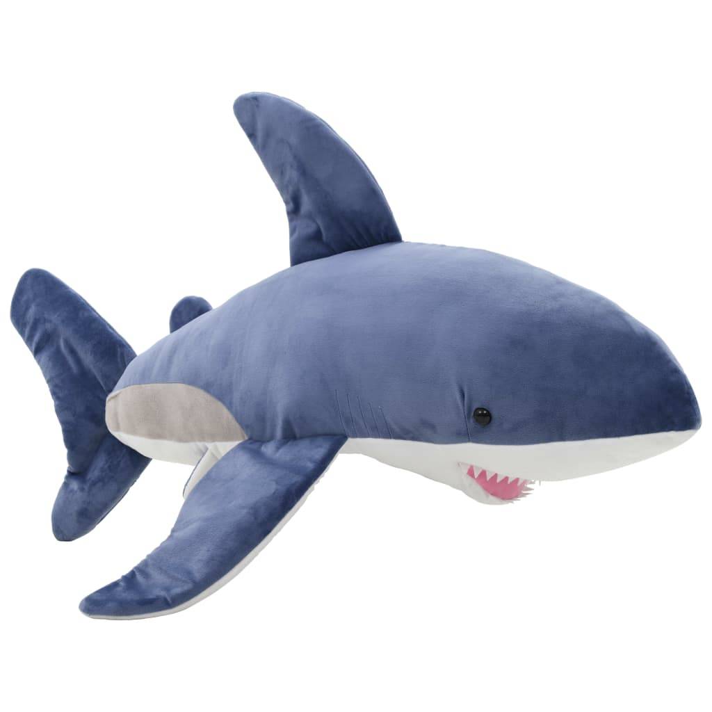 vidaXL Weißer Hai Kuscheltier Plüsch Blau und Weiß