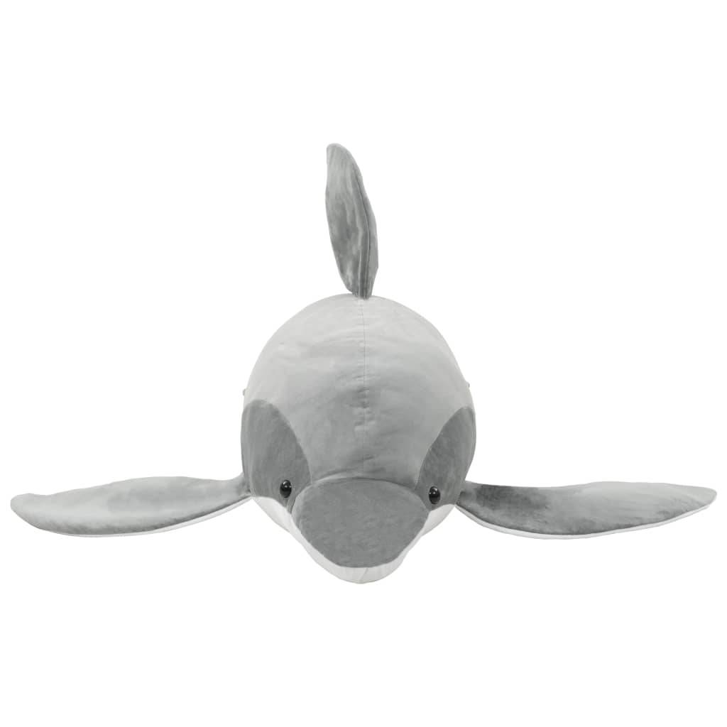 vidaXL Delfin Kuscheltier Plüsch Grau