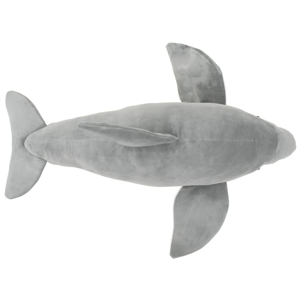 vidaXL Delfin Kuscheltier Plüsch Grau