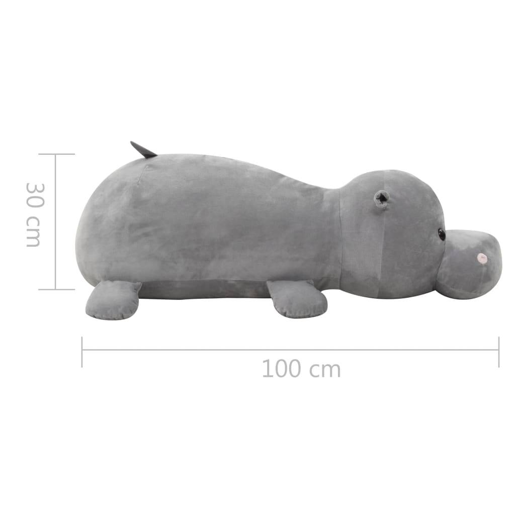 vidaXL Hippo Kuscheltier Plüsch Grau