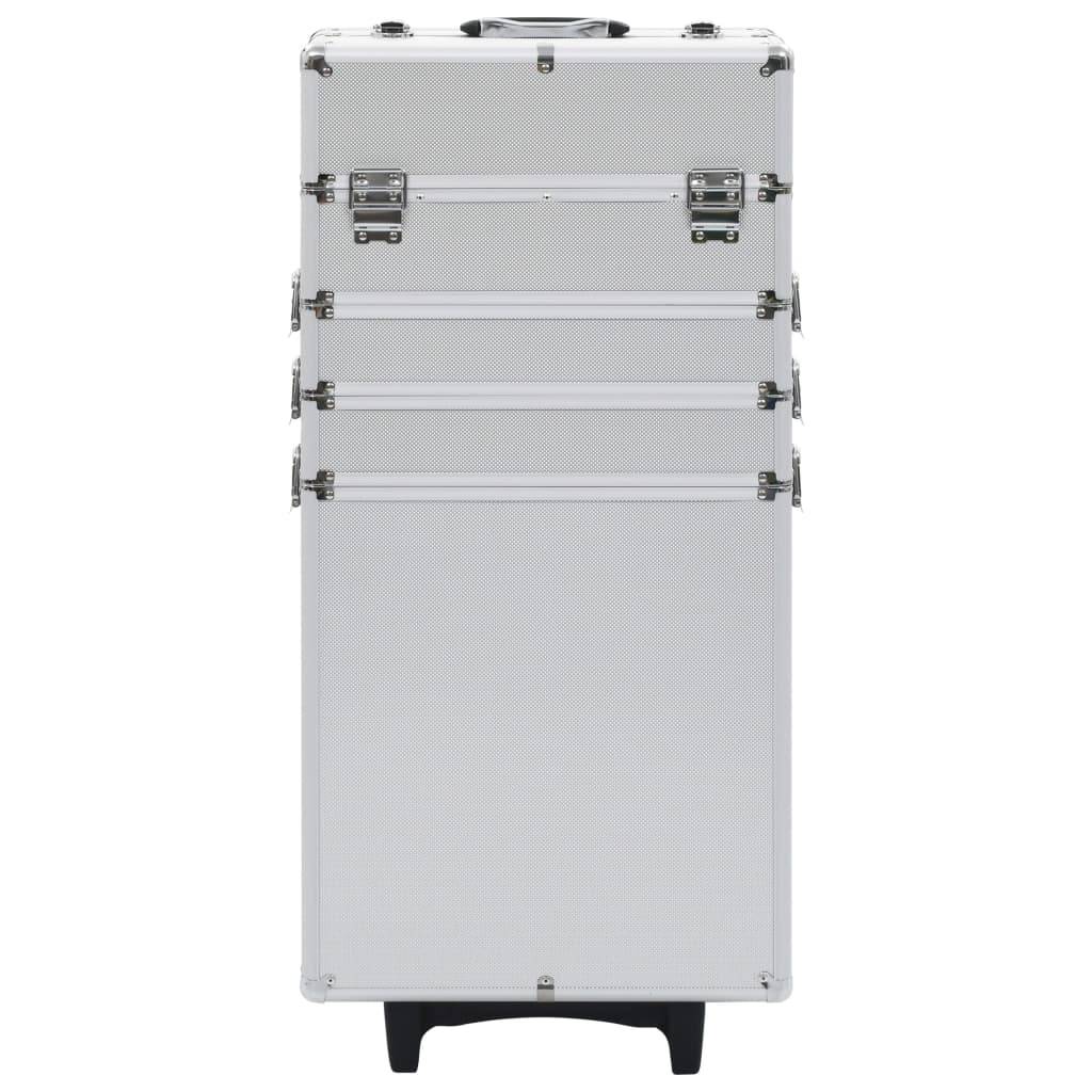 vidaXL Kosmetikkoffer Aluminium Silbern