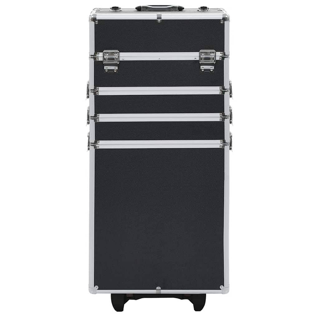 vidaXL Kosmetikkoffer Aluminium Schwarz