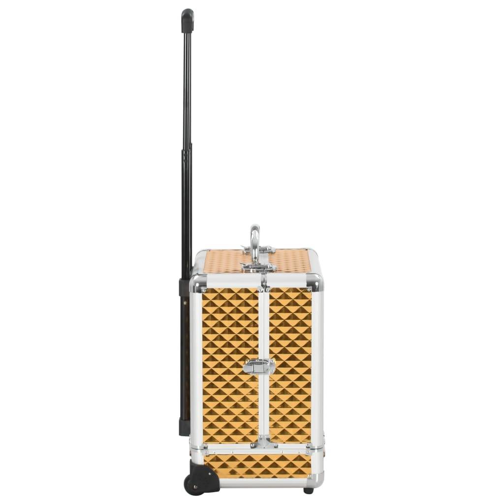 vidaXL Kosmetikkoffer 35×29×45 cm Golden Aluminium
