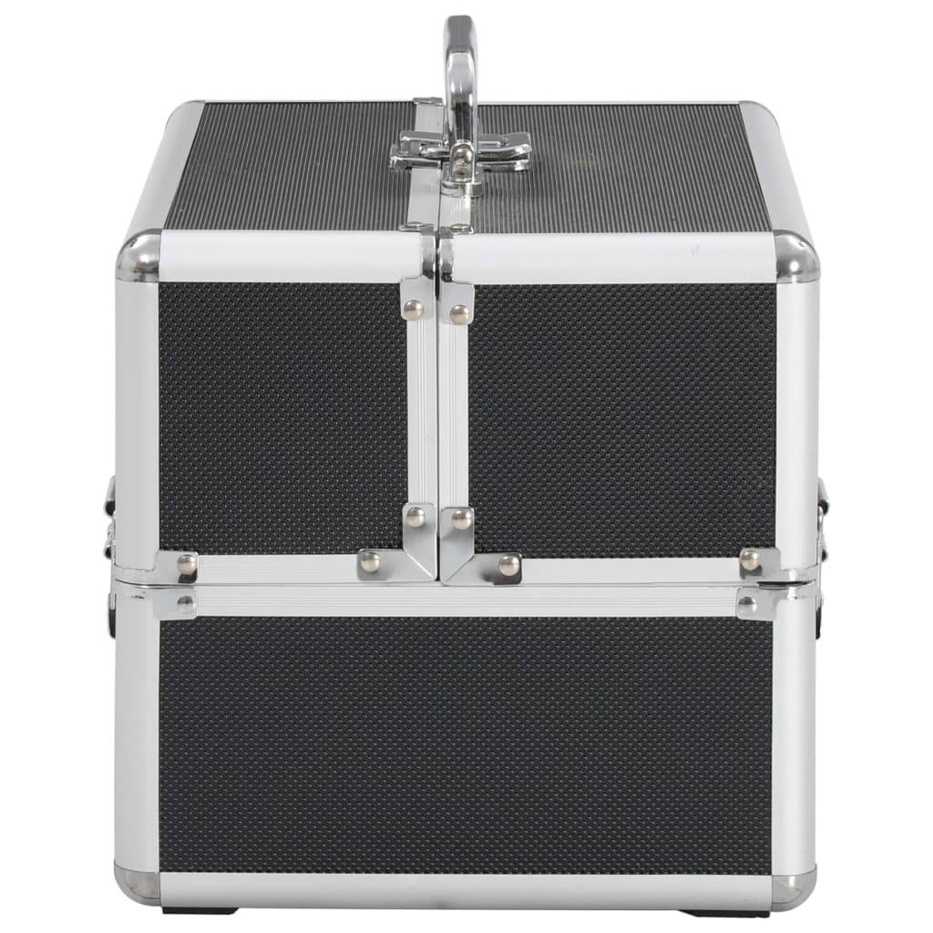 vidaXL Kosmetikkoffer 22x30x21 cm Schwarz Aluminium