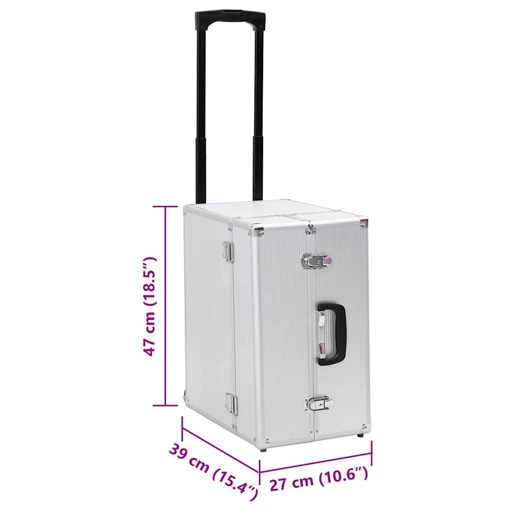 vidaXL Pilotenkoffer 47 x 39 x 27 cm Silbern Aluminium