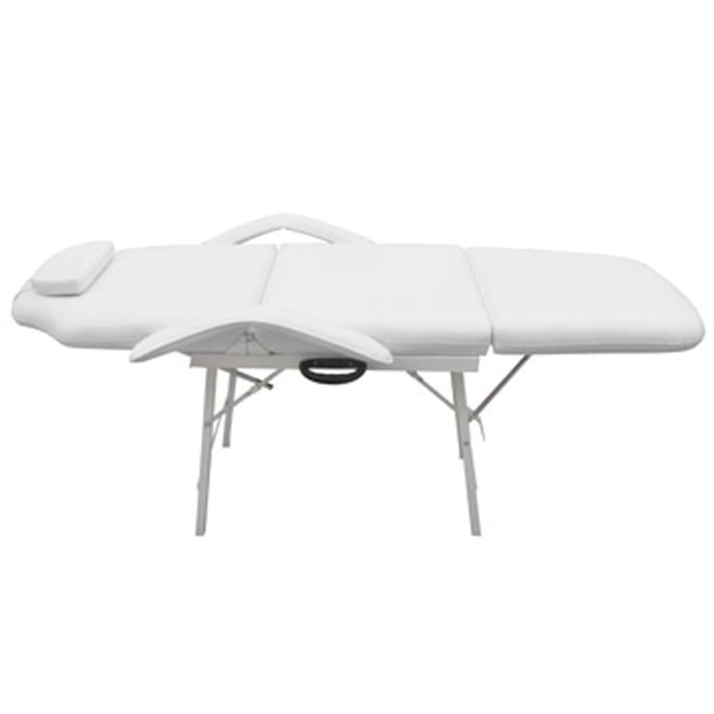 vidaXL Kosmetikstuhl Tragbar Kunstleder 185×78×76 cm Weiß