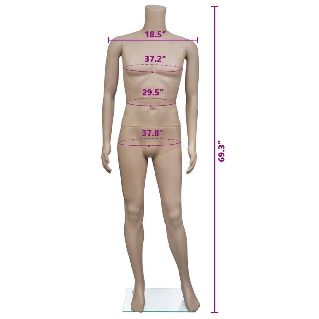 vidaXL Schaufensterpuppe Mann ohne Kopf