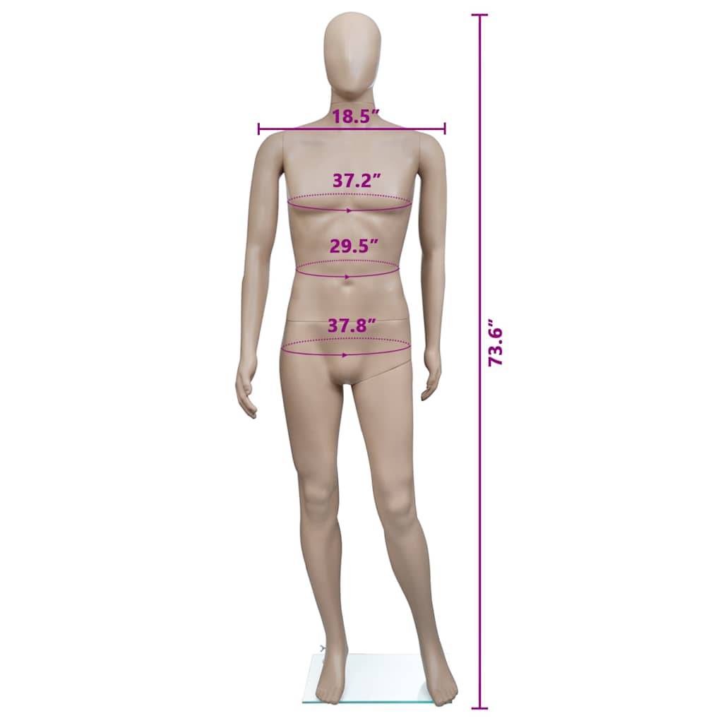 vidaXL Schaufensterpuppe Mann Runder Kopf