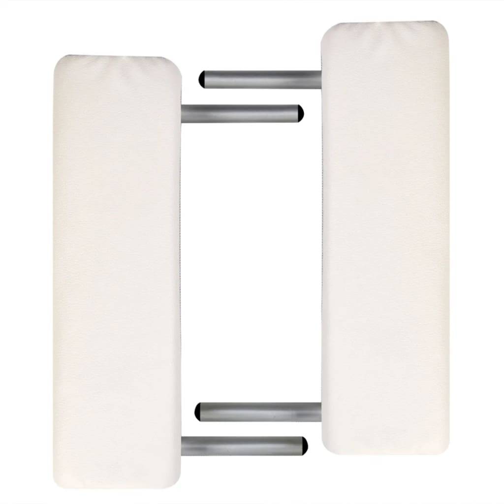 vidaXL Massageliege Klappbar 2-Zonen mit Aluminiumgestell Cremeweiß