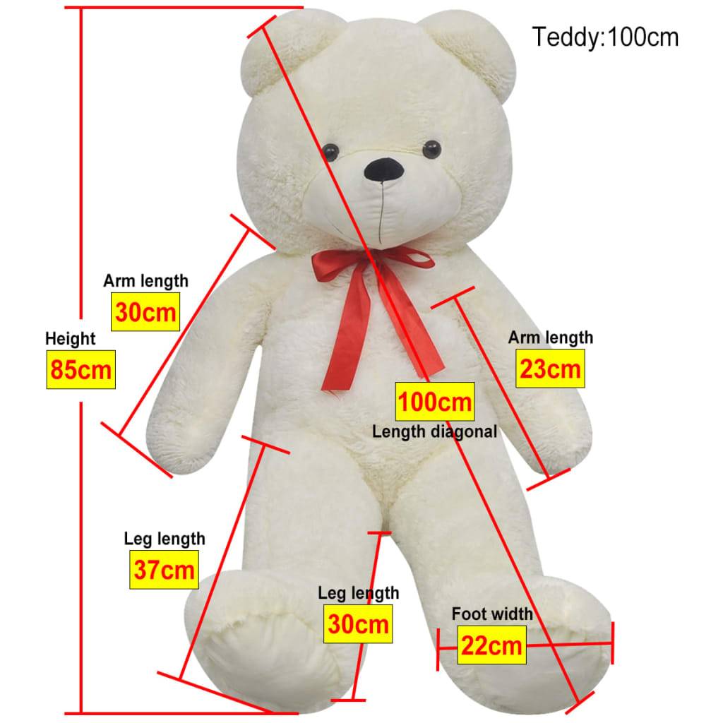 vidaXL Weicher XXL-Plüsch-Teddybär Weiß 85 cm