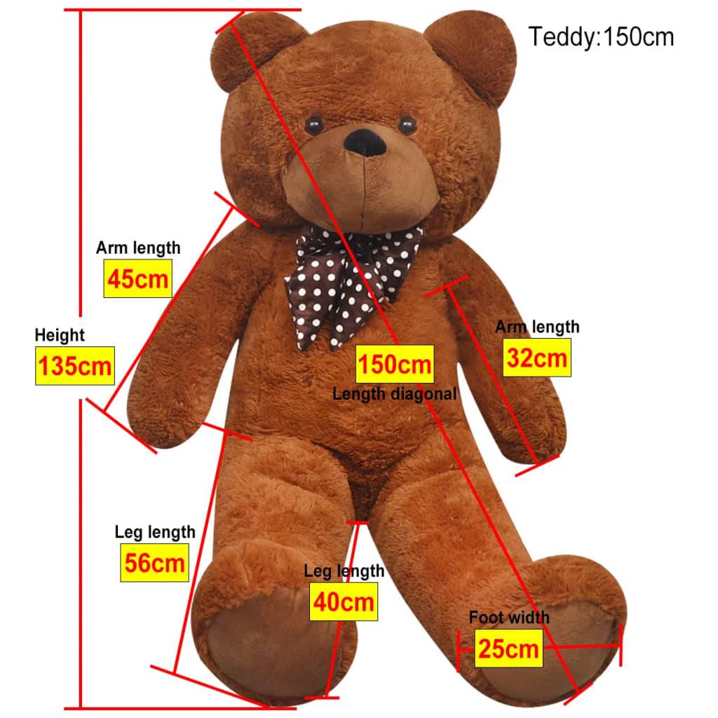 vidaXL Weicher XXL-Plüsch-Teddybär Braun 135 cm