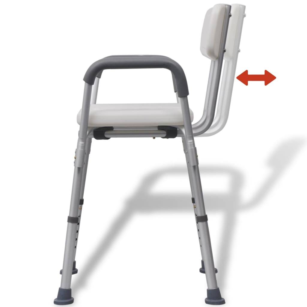 vidaXL Duschstuhl Aluminium Weiß