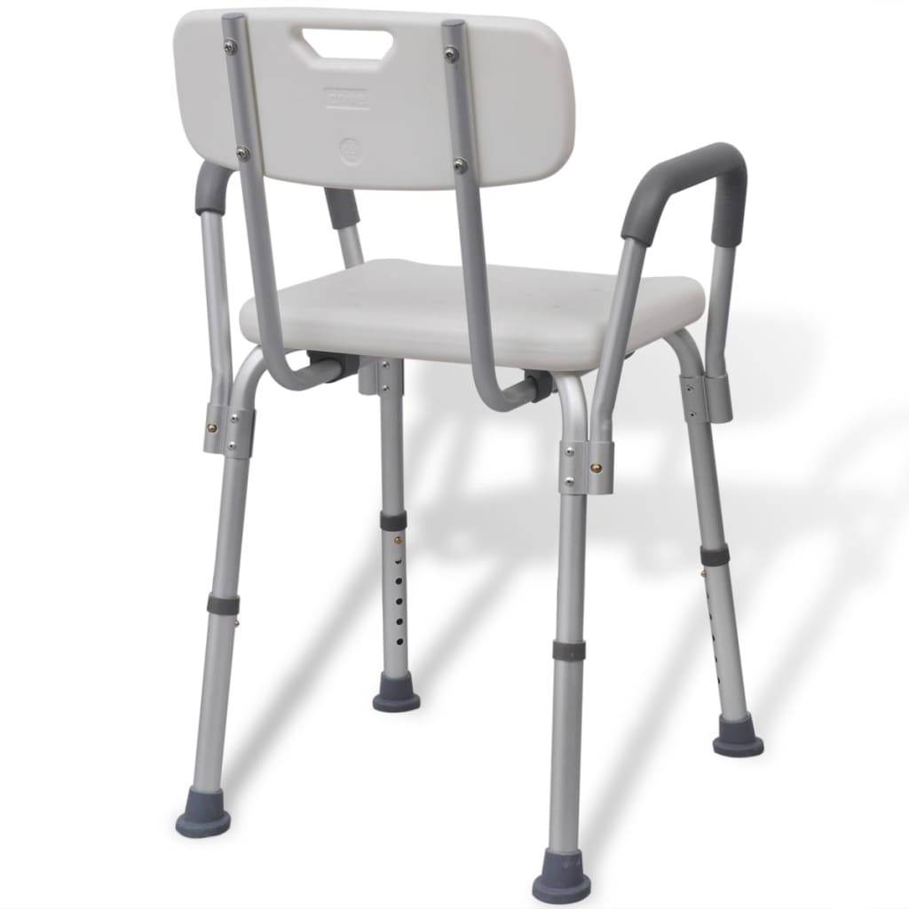 vidaXL Duschstuhl Aluminium Weiß