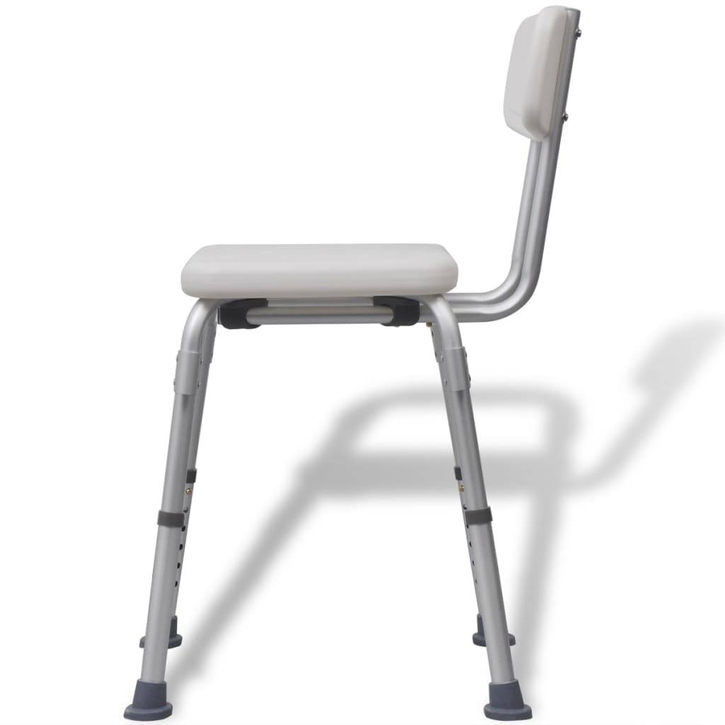vidaXL Duschstuhl Aluminium Weiß