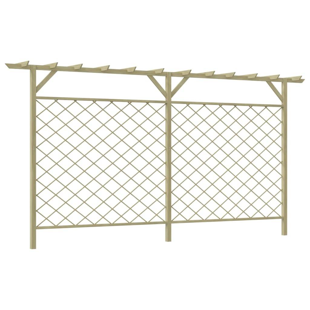 vidaXL Garten-Gitterzaun mit Pergola-Oberteil Holz