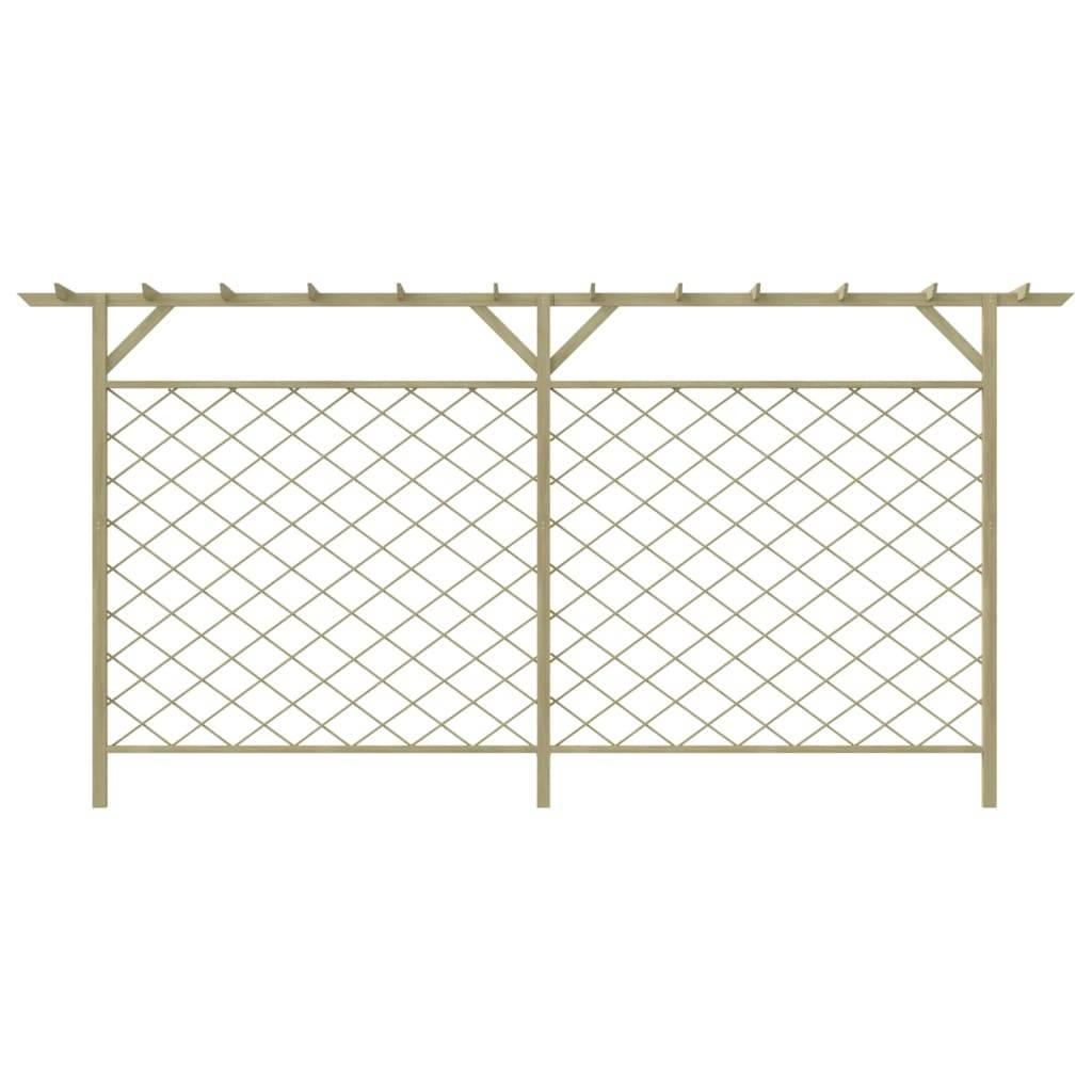 vidaXL Garten-Gitterzaun mit Pergola-Oberteil Holz