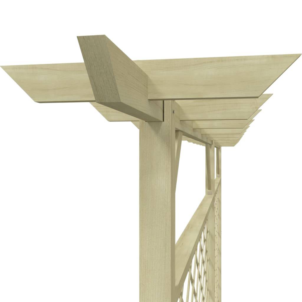 vidaXL Garten-Gitterzaun mit Pergola-Oberteil Holz