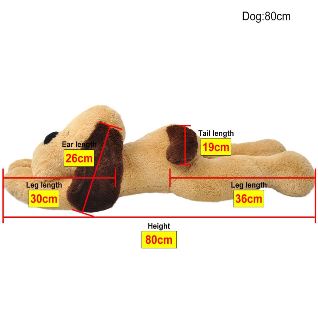 vidaXL Hund Kuscheltier Plüsch Braun 80 cm