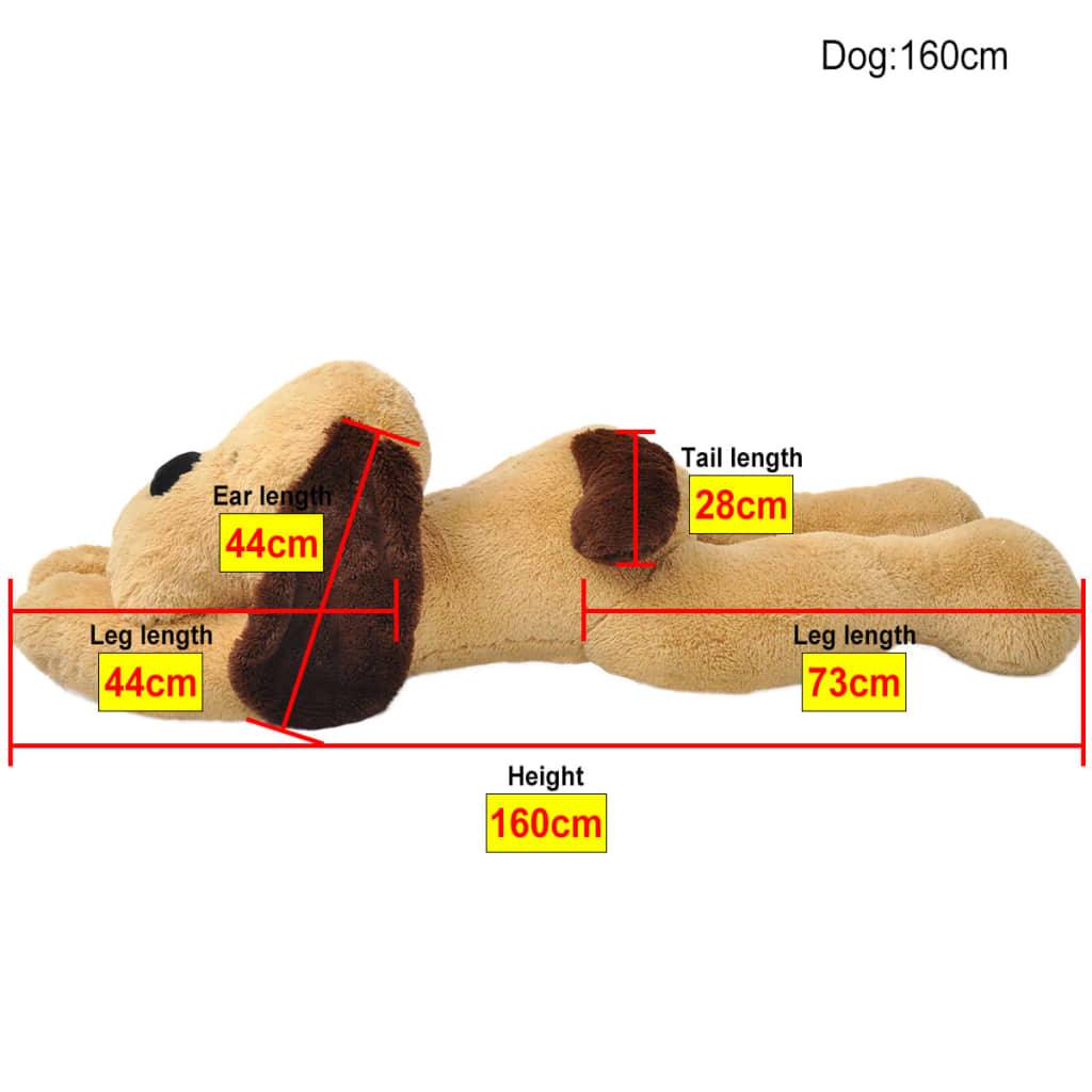 vidaXL Hund Kuscheltier Plüsch Braun 160 cm