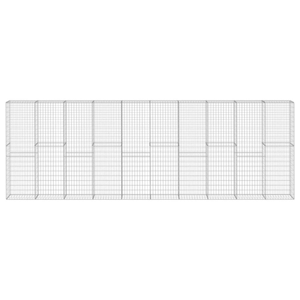 vidaXL Gabionenwand mit Abdeckung Verzinkter Stahl 600×30×200 cm
